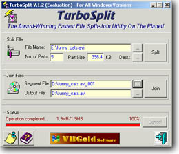 Screenshot of TurboSplit 1.2