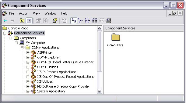 Installing & Running ASP Printer COM In The Windows COM+ Component Services - running the component form ASP pages